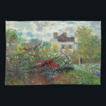Claude Monet – アルジェンテウイルのアーティストガーデン キッチンタオル<br><div class="desc">アルゼンチュイルのアーティストガーデン/ダリアと庭園の一角 – クロード・モネ，キャンバス上の油,  1873</div>