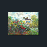 Claude Monet – アルジェンテウイルのアーティストガーデン キャンバスプリント<br><div class="desc">アルゼンチュイルのアーティストガーデン/ダリアと庭園の一角 – クロード・モネ，キャンバス上の油,  1873</div>