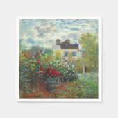 Claude Monet – アルジェンテウイルのアーティストガーデン スタンダードカクテルナプキン (正面)