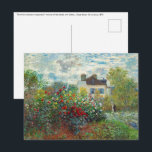 Claude Monet – アルジェンテウイルのアーティストガーデン ポストカード<br><div class="desc">アルゼンチュイルのアーティストガーデン/ダリアと庭園の一角 – クロード・モネ,キャンバス上の油, 1873</div>