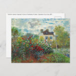 Claude Monet – アルジェンテウイルのアーティストガーデン ポストカード<br><div class="desc">アルゼンチュイルのアーティストガーデン/ダリアと庭園の一角 – クロード・モネ，キャンバス上の油,  1873</div>