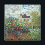Claude Monet – アルジェンテウイルのアーティストガーデン マグネット<br><div class="desc">アルゼンチュイルのアーティストガーデン/ダリアと庭園の一角 – クロード・モネ，キャンバス上の油,  1873</div>