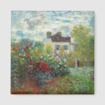 Claude Monet – アルジェンテウイルのアーティストガーデン マグネット<br><div class="desc">アルゼンチュイルのアーティストガーデン/ダリアと庭園の一角 – クロード・モネ，キャンバス上の油,  1873</div>