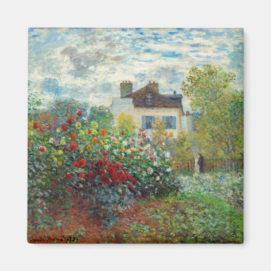 Claude Monet – アルジェンテウイルのアーティストガーデン マグネット (正面)