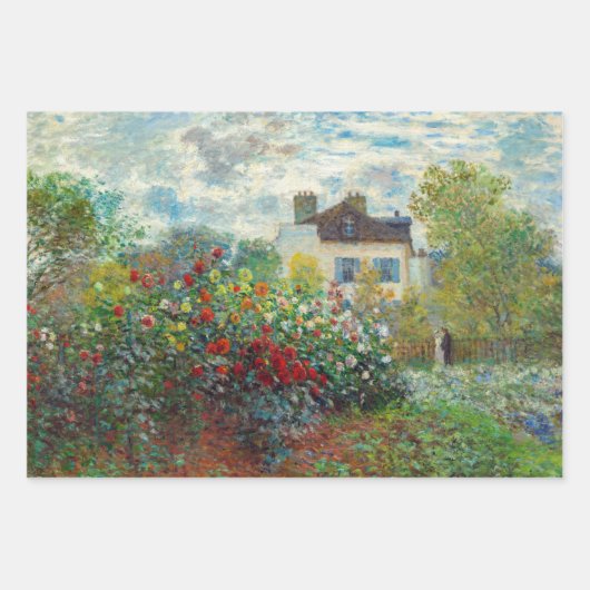 Claude Monet – アルジェンテウイルのアーティストガーデン ラッピングペーパーシート (正面)