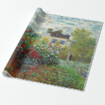 Claude Monet – アルジェンテウイルのアーティストガーデン ラッピングペーパー<br><div class="desc">アルゼンチュイルのアーティストガーデン/ダリアと庭園の一角 – クロード・モネ，キャンバス上の油,  1873</div>