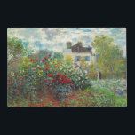 Claude Monet – アルジェンテウイルのアーティストガーデン ラミネート プレート<br><div class="desc">アルゼンチュイルのアーティストガーデン/ダリアと庭園の一角 – クロード・モネ，キャンバス上の油,  1873</div>