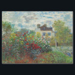 Claude Monet – アルジェンテウイルのアーティストガーデン 薄葉紙<br><div class="desc">アルゼンチュイルのアーティストガーデン/ダリアと庭園の一角 – クロード・モネ，キャンバス上の油,  1873</div>