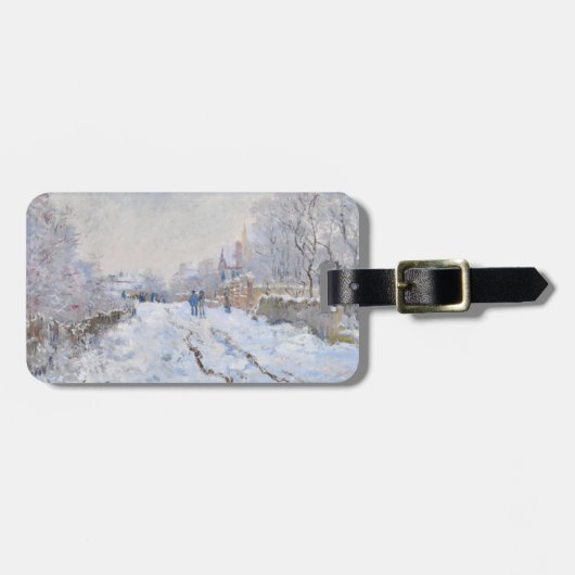 Claude Monet – アルジェンテウイルの雪のぶら下がった景色 ラゲッジタグ (正面横)