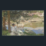 Claude Monet – セーヌ川の岸，ベネクア 長方形シール<br><div class="desc">セーヌ川の土手で， Bennecourt by Claude Monet,  1868.油のキャンバス</div>