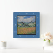 Claude Monet 絵画's, Poppy Field at Giverny スクエア壁時計 (ホーム)