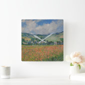 Claude Monet 絵画's, Poppy Field at Giverny スクエア壁時計 (ホーム)
