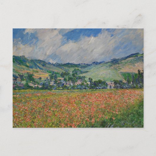 Claude Monet 絵画's, Poppy Field at Giverny ポストカード (正面)
