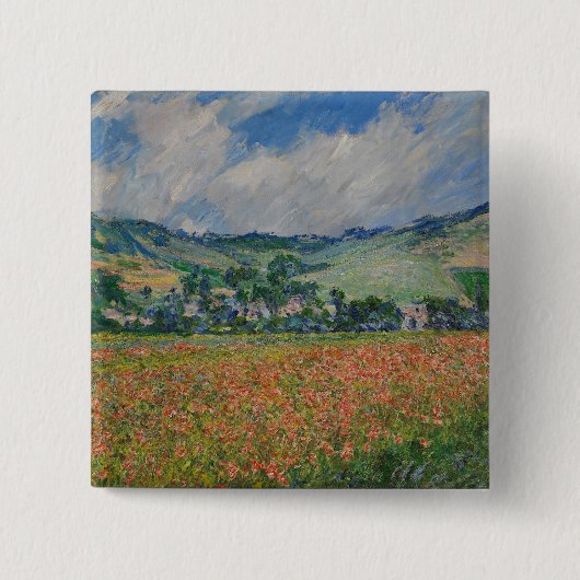 Claude Monet 絵画's, Poppy Field at Giverny 缶バッジ (正面)