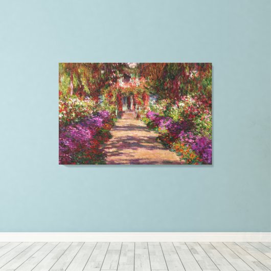 Claude Monet | A Pathway in Monet's Garden キャンバスプリント (インサイチュ (ウッドフロア))