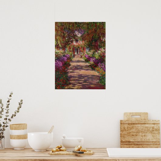 Claude Monet | A Pathway in Monet's Garden ポスター (キッチン)