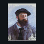 Claude Monet a Selfポートレートポストカード ポストカード<br><div class="desc">クロード・モネの画家フランスのと風刺画家による自画像(1840 - 1926)自画像 – キャンバス上の油- 1886</div>