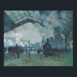 Claude Monet – Arrival of the Normandy Train ポスター<br><div class="desc">Claude Monet – Arrival of the Normandy Train, Gare Saint-Lazare – 1877 – oil painting</div>