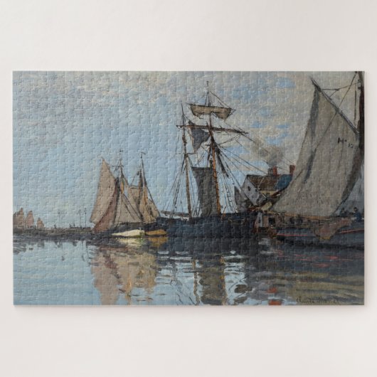 Claude Monet Boats in Honfleur Harbor ジグソーパズル (横)