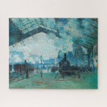Claude Monet French Train Railroad Travel Art ジグソーパズル<br><div class="desc">Impressionist Cityscape Painting by Claude Monet - Classic Masterpieces - Claude Monet's Impressionist Painting Series - Arrival of the Normandy Train,  Station of Saint-Lazare (1887)</div>