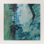 Claude Monet French Train Railroad Travel Art ジグソーパズル (横)