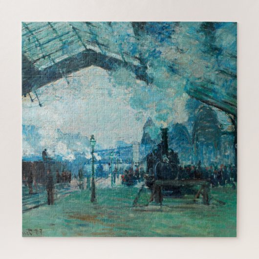 Claude Monet French Train Railroad Travel Art ジグソーパズル (縦)