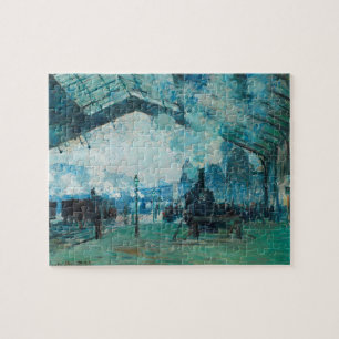 Claude Monet French Train Railroad Travel Art ジグソーパズル