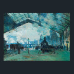 Claude Monet French Train Railroad Travel Art ポスター<br><div class="desc">Impressionist Cityscape Painting by Claude Monet - Classic Masterpieces - Claude Monet's Impressionist Painting Series - Arrival of the Normandy Train,  Station of Saint-Lazare (1887)</div>