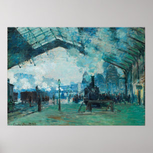Claude Monet French Train Railroad Travel Art ポスター