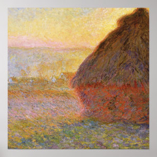 Claude Monet Impressionist Painting Graystaks I ポスター