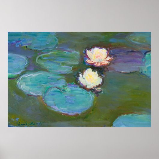 Claude Monet Impressionist Water Lillies Nympheas ポスター (正面)