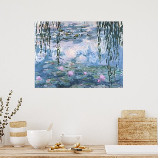 Claude Monet Impressionist Water Lillies Painting ポスター (キッチン)