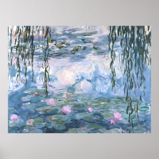 Claude Monet Impressionist Water Lillies Painting ポスター (正面)
