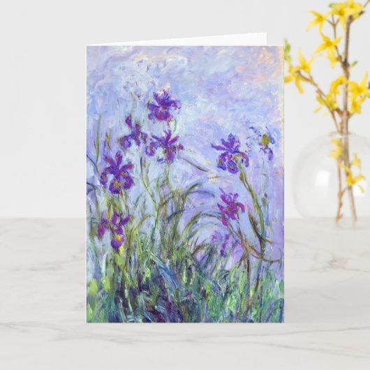 Claude Monet - Lilac Irises / Iris Mauves カード (黄色い花)