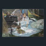 Claude Monet - Luncheon the Grass, Right Panel キッチンタオル<br><div class="desc">草の上のランチョン/ル・デジュナー・シュール・ルエルベ – 右パネル – クロード・モネ， 1865-66</div>