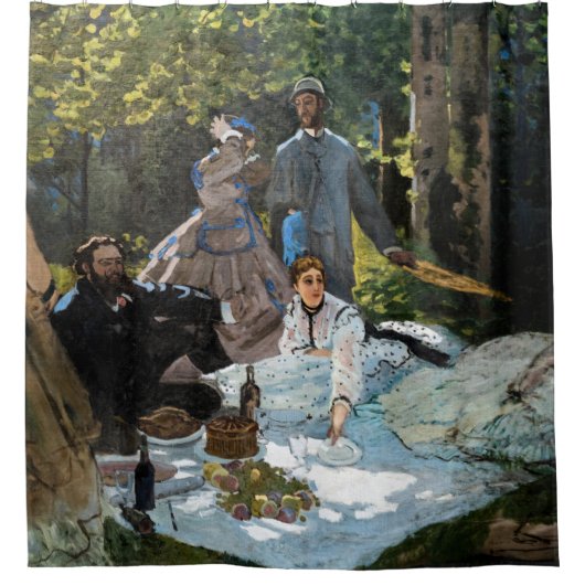 Claude Monet - Luncheon the Grass, Right Panel シャワーカーテン (正面)