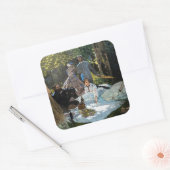 Claude Monet - Luncheon the Grass, Right Panel スクエアシール (封筒)