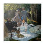 Claude Monet - Luncheon the Grass, Right Panel タイル<br><div class="desc">草の上のランチョン/ル・デジュナー・シュール・ルエルベ – 右パネル – クロード・モネ， 1865-66</div>