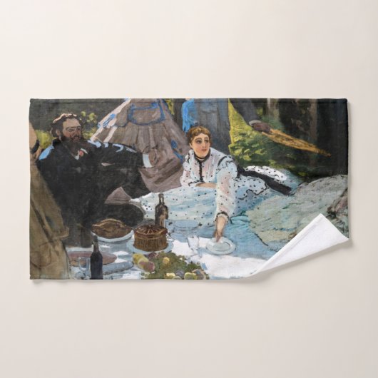 Claude Monet - Luncheon the Grass, Right Panel バスタオルセット (ハンドタオル)