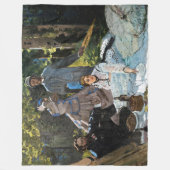 Claude Monet - Luncheon the Grass, Right Panel フリースブランケット (正面)