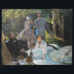Claude Monet - Luncheon the Grass, Right Panel フリースブランケット<br><div class="desc">草の上のランチョン/ル・デジュナー・シュール・ルエルベ – 右パネル – クロード・モネ， 1865-66</div>