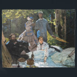 Claude Monet - Luncheon the Grass, Right Panel フリースブランケット<br><div class="desc">草の上のランチョン/ル・デジュナー・シュール・ルエルベ – 右パネル – クロード・モネ， 1865-66</div>