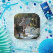 Claude Monet - Luncheon the Grass, Right Panel ペーパープレート (パーティー)