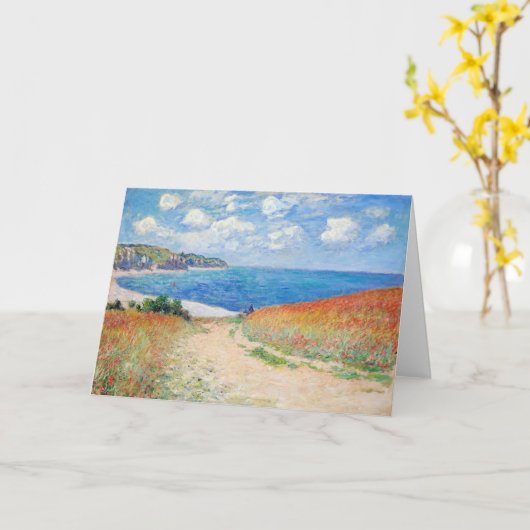 Claude Monet - Path in Wheat Fields at Pourville カード (黄色い花)