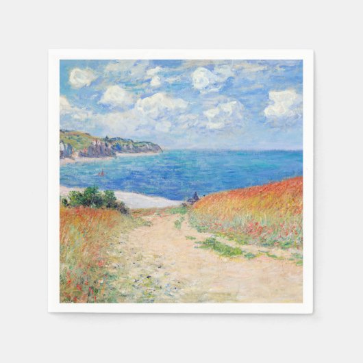 Claude Monet - Path in Wheat Fields at Pourville スタンダードカクテルナプキン (正面)