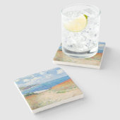 Claude Monet - Path in Wheat Fields at Pourville ストーンコースター (横)