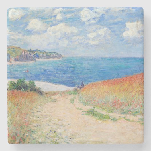Claude Monet - Path in Wheat Fields at Pourville ストーンコースター (正面)
