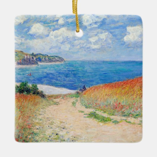 Claude Monet - Path in Wheat Fields at Pourville セラミックオーナメント (正面)