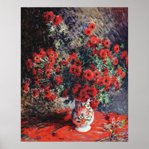 Claude Monet_Red菊の花 – ポスター