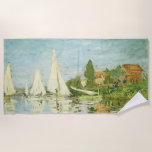 Claude Monet. Regattas at Argenteuil     ビーチタオル<br><div class="desc">Claude Monet. Regattas at Argenteuil.  Reproduction of famous works of art  images in the public domain.</div>